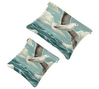 2 sacchetti per borse, motivo: balene nell'acqua-34, borsa per il trucco impermeabile, custodia portatile per regali da donna, Multicolore 06, A：7.1x5.8in/18x14.8cm，B:4.7x4.5in/12x11.5cm