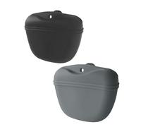 2 sacchetti per cibo per cani in silicone, alimentazione per cani, sacchetti per addestramento per snack per cani in silicone, sacchetti per addestramento per animali domestici (grigio scuro, grigio)