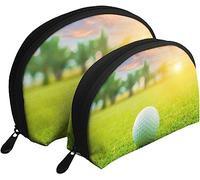 2 sacchetti per cosmetici, borsa da viaggio per trucco da viaggio, pallina da golf verde, borsa da toilette da donna