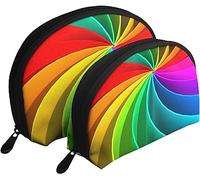2 sacchetti per cosmetici, colorati arcobaleno, uragano, turbinio, borsa per il trucco da viaggio, borsa da toilette da donna