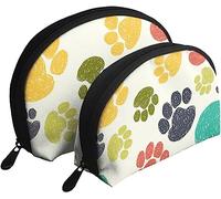 2 sacchetti per cosmetici colorati Doodle Paw Rainbow borsa per il trucco da viaggio Shell borsa da toilette da donna