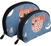 2 sacchetti per cosmetici, modello di pesce palla, borsa per il trucco da viaggio, borsa da toilette da donna