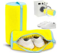 2 sacchetti per lavare le scarpe, riutilizzabili, con chiusura lampo nascosta, multi protezione, per scarpe da ginnastica, scarpe da tennis, giallo.