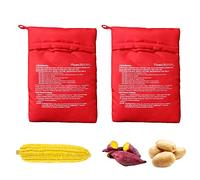2 sacchetti per patate a microonde, riutilizzabili, per patate, per patate, forno a microonde (rosso)