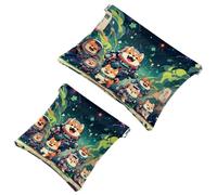 2 sacchetti per schegge Cartoon Space Dog-803: borsa per il trucco essenziale per le donne in movimento, Multicolore, A：7.1x5.8in/18x14.8cm，B:4.7x4.5in/12x11.5cm