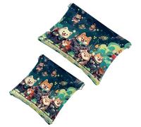 2 sacchetti per schegge Cartoon Space Dog-813: borsa per il trucco essenziale per le donne in movimento, Multicolore, A：7.1x5.8in/18x14.8cm，B:4.7x4.5in/12x11.5cm
