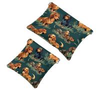 2 sacchetti per schegge Dog-133 del fumetto: borsa essenziale per il trucco per le donne in movimento, Multicolore, A：7.1x5.8in/18x14.8cm，B:4.7x4.5in/12x11.5cm