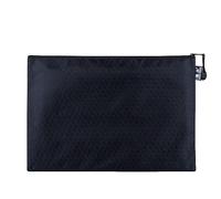 2 sacchetti portadocumenti, con chiusura lampo, impermeabile, per documenti, ricevute, carta, ufficio, viaggi scolastici, cosmetici, colore nero, B5, 28 x 20 cm