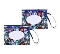 2 sacchetti portatili riutilizzabili per salviette, custodia per salviettine da viaggio, custodia per salviette per bambini, con cerniera e apertura ovale