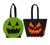 2 Sacchetti Regalo per Halloween per Bambini e Ragazzi, Riutilizzabili in Tessuto Non Tessuto per Dolcetti o Dolcetti con Manici,Sacchetti per Caramelle di Halloween,Borsa per Halloween Fai da Te