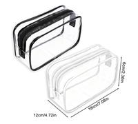 2 Sacchetti Toilette Trasparenti da Viaggio Impermeabili Organizzatore Trucco co