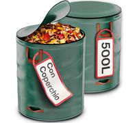 2 Sacchi Giardinaggio 500 Litri con Coperchio a Zip Sacchi Pieghevoli con 4