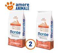 2 SACCHI - Monge All Breeds Adult Salmone e Riso12 kg per cane tutte le taglie