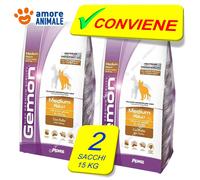 2 SACCHI - Monge Gemon Medium Adult pollo e riso 15 kg per cane cani adulti