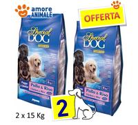 2 SACCHI - MONGE Special Dog Puppy & Junior Pollo e Riso Kg.15 - Per cane, cani