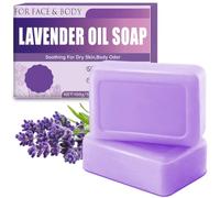 2 Saponette Profumate alla Lavanda per Corpo e Viso - Bagnoschiuma Solido Sapone Naturale con Oli Essenziali - Saponetta Solida Extra Dolce per Pelli Sensibili, 2 x 100g