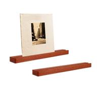 2 scaffali da parete in legno, supporto da parete per dischi in vinile, scaffali sospesi, presentazione di CD, libri e opere d'arte in camera da letto, soggiorno, bagno, cameretta dei bambini (marrone