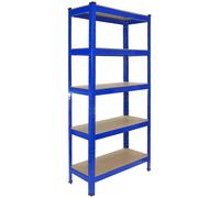 2 Scaffali in Acciaio Senza Bulloni T-Rax Blu Larghi 75cm per Magazzino e Box