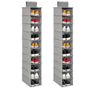 2 scarpiere da appendere a 10 ripiani, in tessuto non tessuto, organizer pieghevole salvaspazio per scarpe, vestiti, cappelli, borse, per casa, camera da letto, armadio, armadio (2 pezzi)