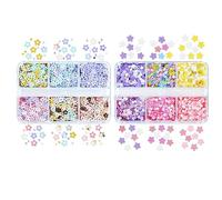 2 scatole 6-Grid 2023 Net Red Colorful Piccolo Fiore Petalo Paillettes Patch Manicure Giapponese Paillettes Polarizzate Forniture Piccole Toppe Fiore