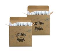 2 scatole di 200 bastoncini di cotone di bambù, senza plastica, portatile, biodegradabile, ecologico e rinnovabile.