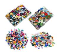 2 Scatole di Frammenti di Colore Irregolare, Mattoni di Vetro Colorati, Mosaico di Vetro, Decorativi, Mosaici Appositamente Modellati, Conchiglie