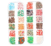 2 Scatole di Natale Nail Art Polymer Clay Sheet Sequin per le donne Nail DAY