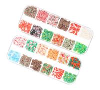 2 Scatole di Natale Nail Art Polymer Clay Sheet Sequin per le donne Nail DAY