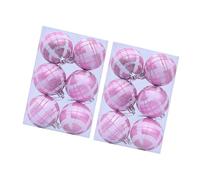 2 scatole di Natale tartan palla appeso ornamento decorativo palla per albero finestra decorazione stagionale celebrazione elegante set di decorazioni natalizie