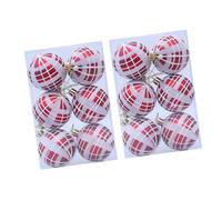 2 scatole di Natale tartan palla appeso ornamento decorativo palla per albero finestra decorazione stagionale celebrazione elegante set di decorazioni natalizie