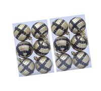 2 scatole di ornamenti natalizi tartan 6 cm decorazione da appendere per festival festa festa decorazione plaid ornamento palla