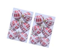 2 scatole di ornamenti natalizi tartan 6 cm decorazione da appendere per festival festa festa decorazione plaid ornamento palla