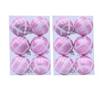 2 scatole di palline in tartan da 6 cm, decorazioni da appendere per albero di Natale, finestre, feste, feste, vetrine, decorazioni per feste