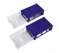 2 scatole impilabili in polietilene per organizzare parti hardware con cassetti trasparenti, montabili a parete o impilabili su banco da lavoro (2 pezzi trasparenti)