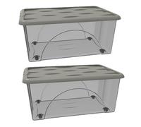 2 Scatole indumenti Box Portaoggetti Contenitore Multiuso Salvaspazio 60x40x25 c