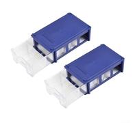 2 scatole per attrezzi impilabili in plastica, per viti e piccole parti, con cassetti trasparenti e impugnatura per le dita per una facile apertura, adatte per montaggio a parete o da tavolo (blu)