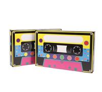 2 scatole per bomboniere a forma di lettore di cassette anni '80 e '90, scatole regalo per radio retrò, scatole radio hip hop, decorazioni per musica a tema anni '80 e '90, forniture per feste di