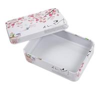 2 Scatole Portagioie Compatte in Latta con Coperchio - Organizer in Metallo per Orecchini, Anelli E Spille da Balia - Dimensioni Ideali per I Viaggi (3,54x2,56x0,94 Pollici) per Uso Domestico