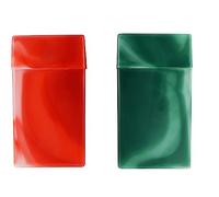 2 scatole portasigarette (set doppio) per 20 sigarette da 100 mm, in plastica marmorizzata, resistente e molto leggere (rosso + verde)