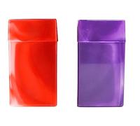 2 scatole portasigarette (set doppio) per 20 sigarette da 100 mm, in plastica marmorizzata, resistente e molto leggere (rosso + viola)