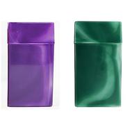 2 scatole portasigarette (set doppio) per 20 sigarette da 100 mm, in plastica marmorizzata, resistente e molto leggere (viola + verde)