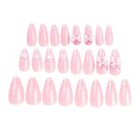 2 Scatole Press On Nail Mandorla Unghie Finte Fiocchi Disegni Finte Colle Acriliche Copertura Attacca Colle Acriliche Sulle Per Le Donne Trasparente