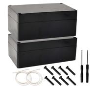 2 Scatole Progetto Stagne IP65 ABS - Scatola di Giunzione Elettronica Universale - Include 2 Cacciaviti - Nero - Dimensione Esterna 158x90x60mm