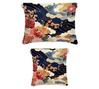 2 scatole tascabili in ecopelle, piccole borse per il trucco per borsa, mini tasca tascabile, mini borsa per trucco per rossetto, mandala indiano dorato vintage cerchio, Motivo: 3205,