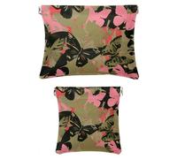 2 scatole tascabili in finta pelle, piccola borsa da viaggio, mini borsa per il trucco, borsa da viaggio multifunzionale, moderna frutta grigia ananas tropicale, Motivo: 3822, 7.1x5.8in/4.7x4.5in