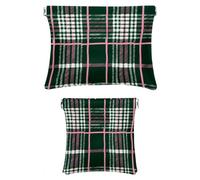 2 scatole tascabili in finta pelle, piccola borsa per il trucco, mini tasca tascabile, borsa per cosmetici portatile da spremere, verde grigio nuvola, Motivo: 2961, 7.1x5.8in/4.7x4.5in