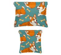 2 scatole tascabili in finta pelle, piccole borse per trucchi, mini borse portatili per cosmetici da donna, borsa multifunzionale da viaggio, pianoforte, chitarra, note, musica, vintage, Motivo: 2337,