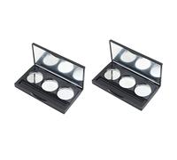 2 scatole vuote con 3 scomparti per ombretti, cosmetici, fai da te, donne e ragazze, Nero , 9.16x5.1x1.13cm, come descrizione
