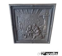 2° SCELTA TOP 38x38x1cm Lastra frontone ghisa Camino stufe mod Taverna