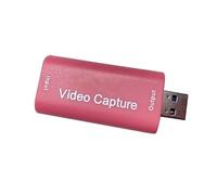 2 schede di acquisizione video HD 1080P compatibili con HDMI su USB 2.0, box di registrazione for giochi for trasmissione in streaming live(Pink)